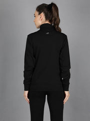Waylene Black Sweatshirt Back View with High Collar