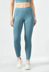 Waylene Light Blue High-Waisted Yoga Leggings Close-Up