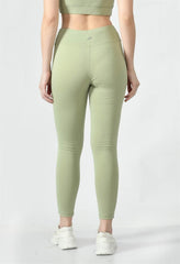 Waylene Pista Green High-Waisted Workout Leggings back view