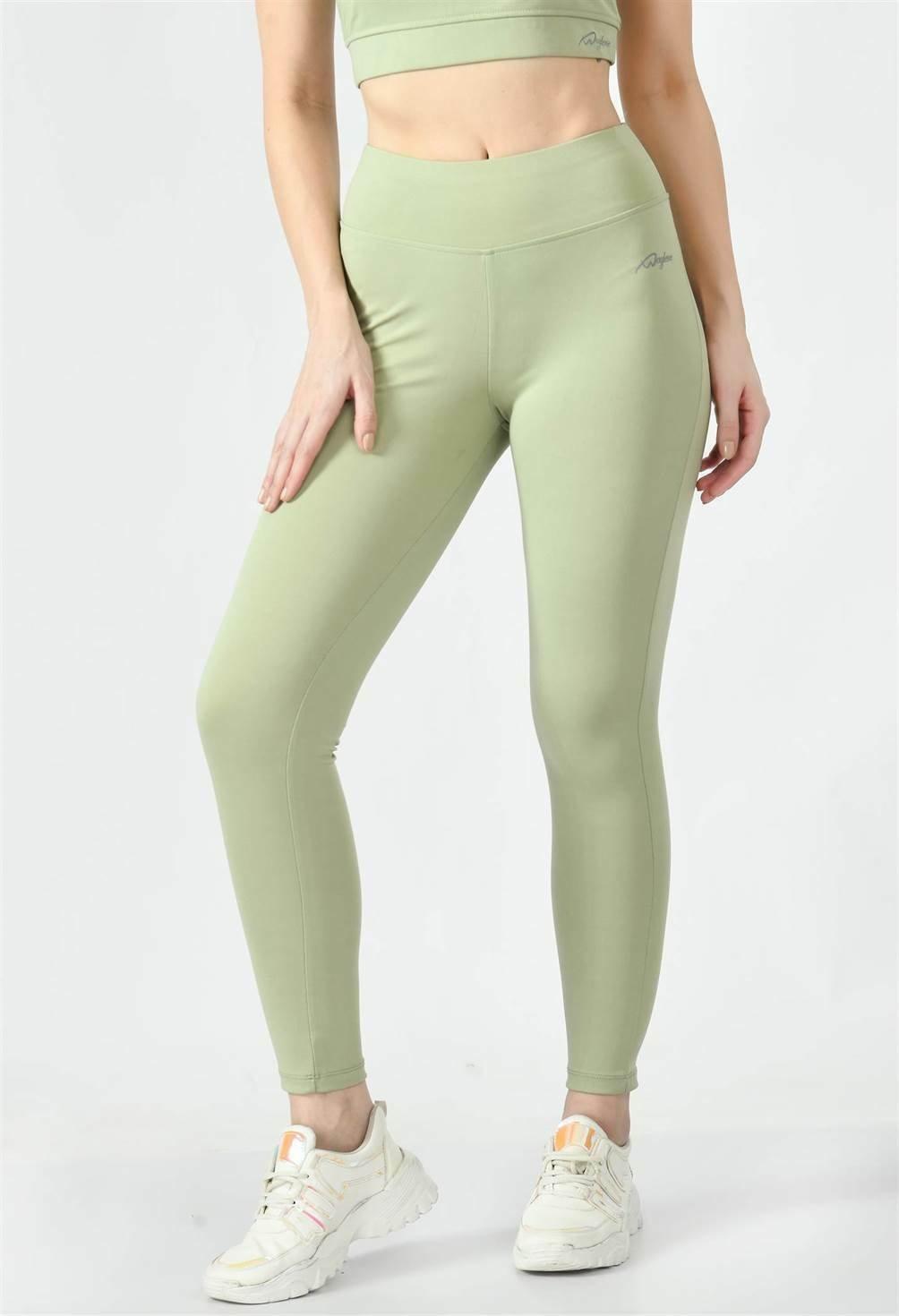 Waylene Pista Green High-Waisted Workout Leggings front view