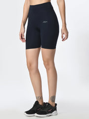 Waylene Navy Blue Shorts highlighting sleek design and logo detail